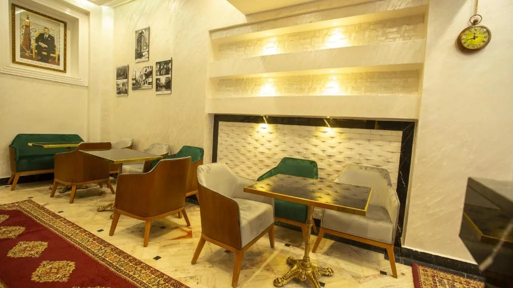 Lounge seating area inside Hôtel De Paris Casablanca